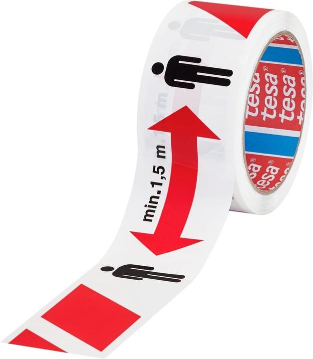 Produktbild tesa Signal Social Distancing Tape, Markierungsklebeband zum Abstand halten (50 mm)