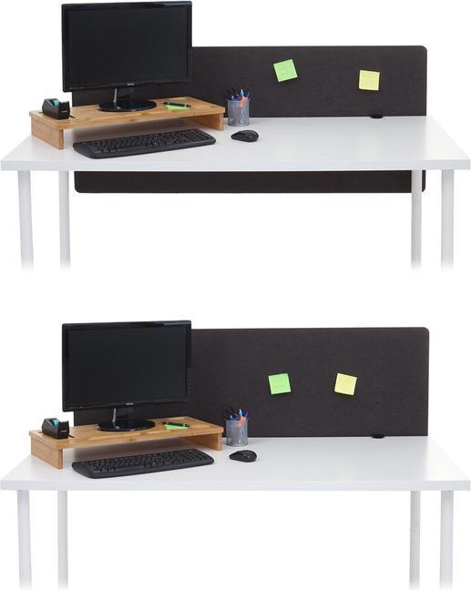 Image du produit Mendler Cloison acoustique de bureau, écran d'intimité de bureau, double paroi tissu/textile - 140x60cm (140 x 60 x 2 cm)