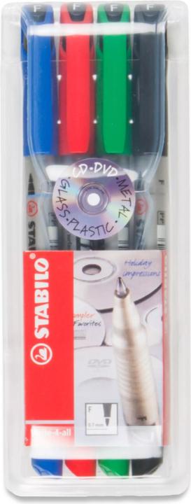 Actual product image STABILO Write-4-all permanent marker (Green, Blue, Black, Red, 0.70 mm, 4 x)