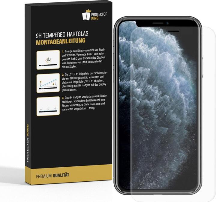 Actual product image Protectorking 3x 3D A++ real tempered 9H armoured glass CLEAR (3 Piece, Apple iPhone 11 Pro Max)