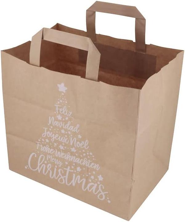 Produktbild Biozoyg 25er Pack Papiertragetaschen mit X-Mas-Design (Geschenktüte, 25 x)
