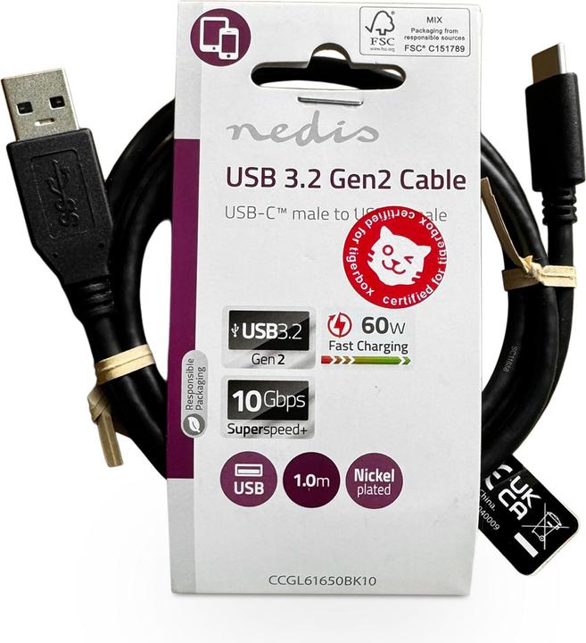Image du produit Tigermedia USB A — USB C (1 m, USB 3.2 Gen 2)
