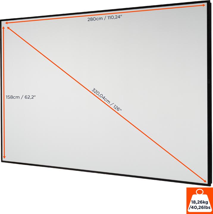 Image du produit Celexon Ecran de projection HomeCinema à haut contraste Frame 280 x 158 cm, 126" - Dynamic Slate ALR (16:9)