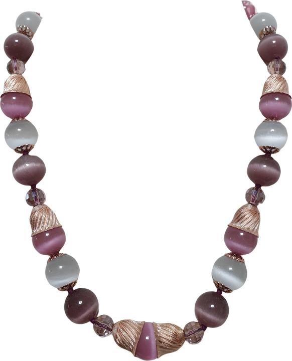 Image du produit L'Officiel Collana agate rosa e bianche opale
