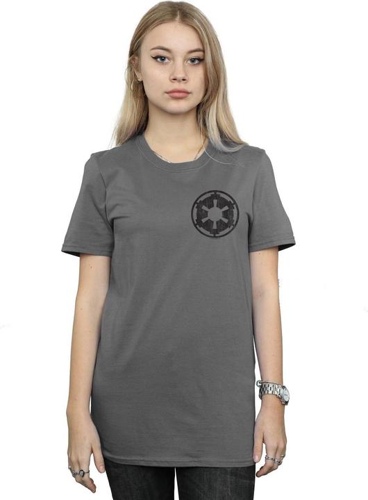 Image du produit Star Wars - T-shirt THE MANDALORIAN GALACTIC EMPIRE INSIGNIA BREAST PRINT - Femme (XL)
