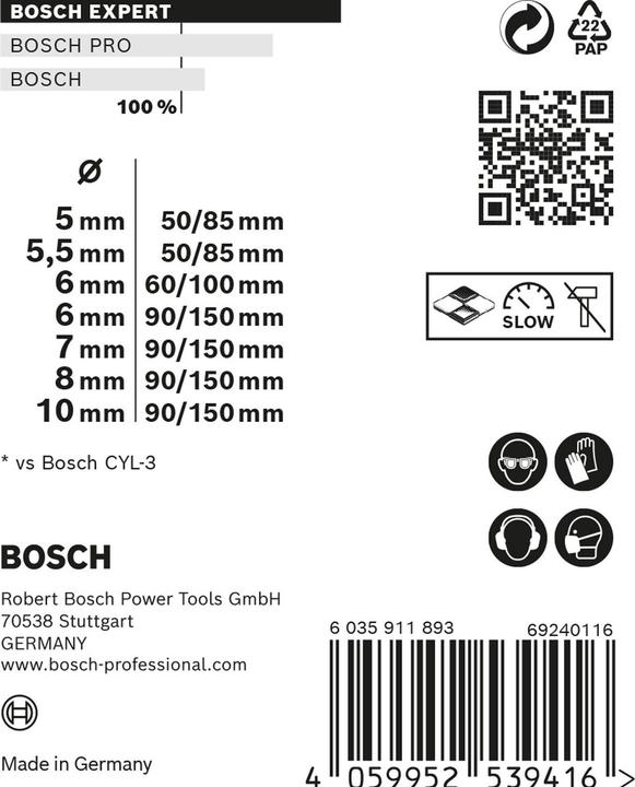 Produktbild Bosch Professional Zubehör Expert CYL-9 (5.5 mm, 10 mm, 6 mm, 5 mm, 8 mm, 7 mm)