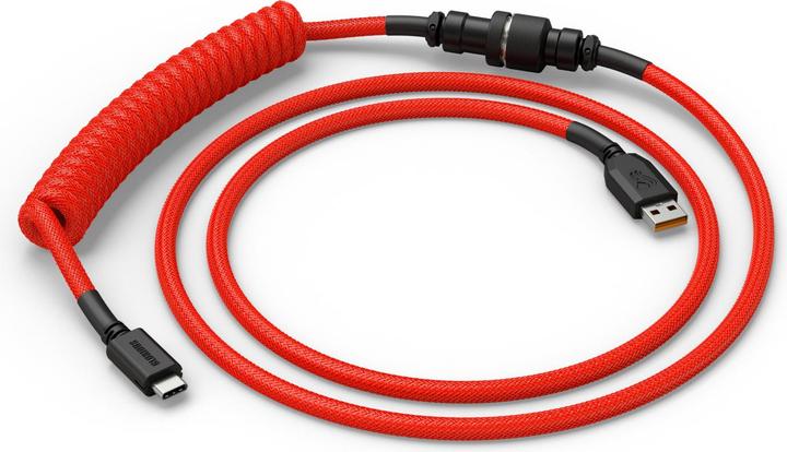 Productafbeelding Glorious GMMK spiraalkabel Crimson Red, spiraalkabel, USB-C/USB-A - rood/zwart
