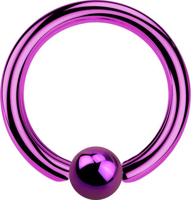 Produktbild Star Piercing Ball Closure Ring violett mit Titanium Schicht (Chirurgenstahl 316L, ohne Messing)