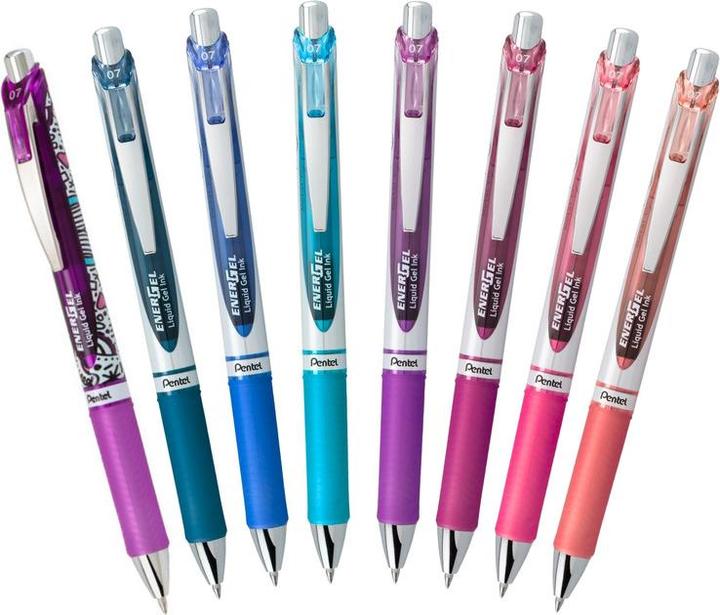 Produktbild Pentel EnerGel (Magenta, Nachtblau, Cyan, Violett, Blau, Pink, Koralle, 8 x)