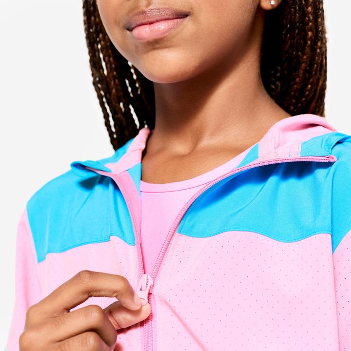 Immagine prodotto Domyos Trainingsjacke Kinder leicht atmungsaktiv - rosa/blau (14, 15, 16)