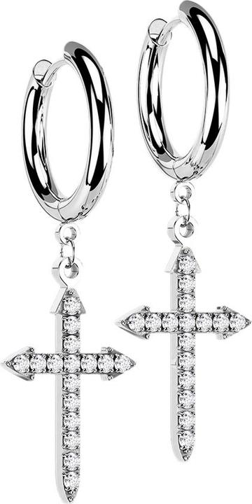 Immagine prodotto Star Piercing Orecchino in argento con ciondolo a croce celtica e cristalli (senza ottone, Acciaio chirurgico 316L)