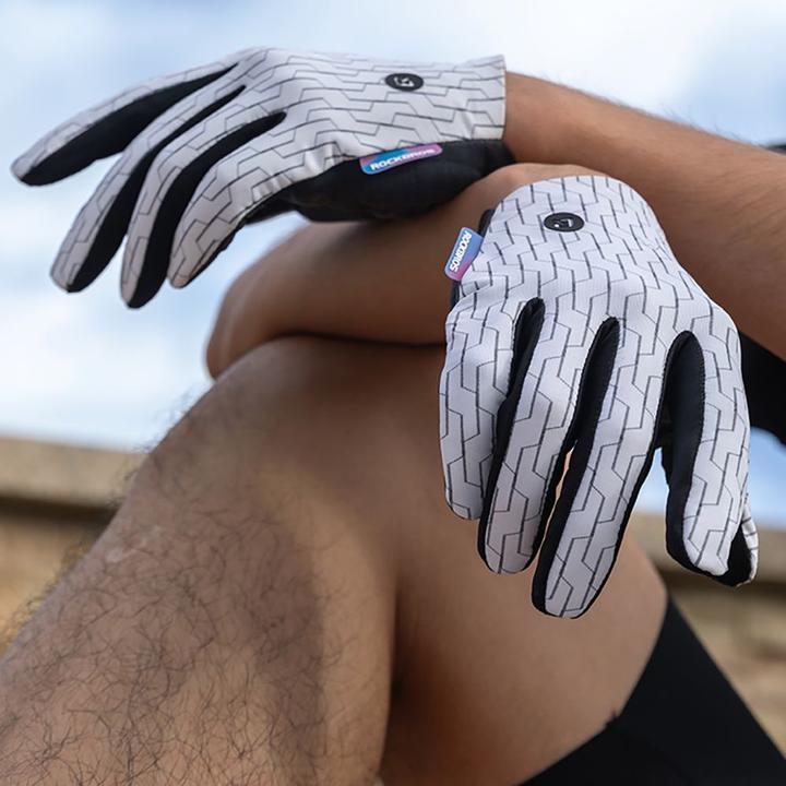 Produktbild Rockbros sports gloves full spring-summer size S - white and black (S)