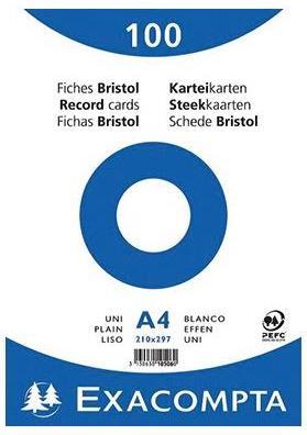 Exacompta Karteikarten (210 x 297 mm, 205 g/m², 100 x)