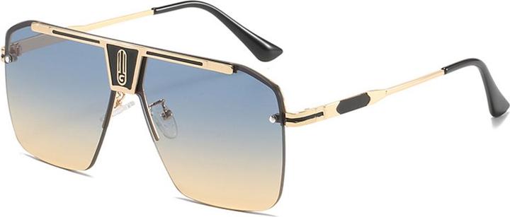 Image du produit Techsuit - Sunglasses (2576) - for Men with Aluminum Frame, Oversized - Gold / Green / Brown