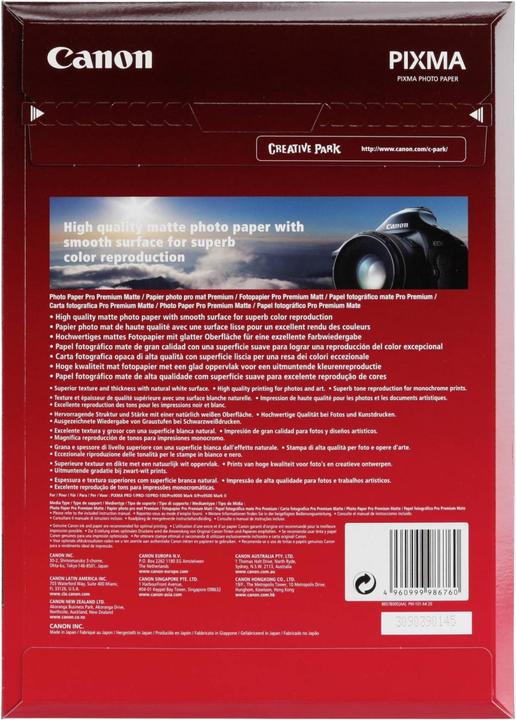 Image du produit Canon PM-101 Pro Premium Mat (210 g/m², A4, 20 x)