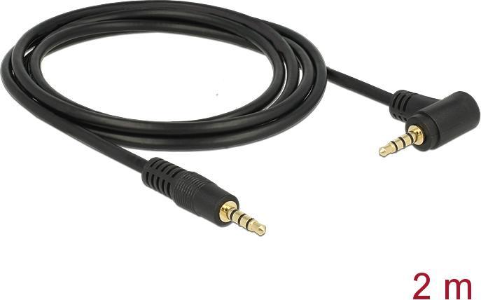 Produktbild Delock Kabel Klinke 4 Pin 3,5 mm Stecker > Stecker gewinkelt (2 m, 3.5mm Klinke (AUX))