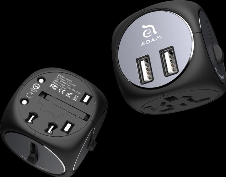 Actual product image Adam Elements OMNIA TA502 - Travel Adapter, Black/ Grey