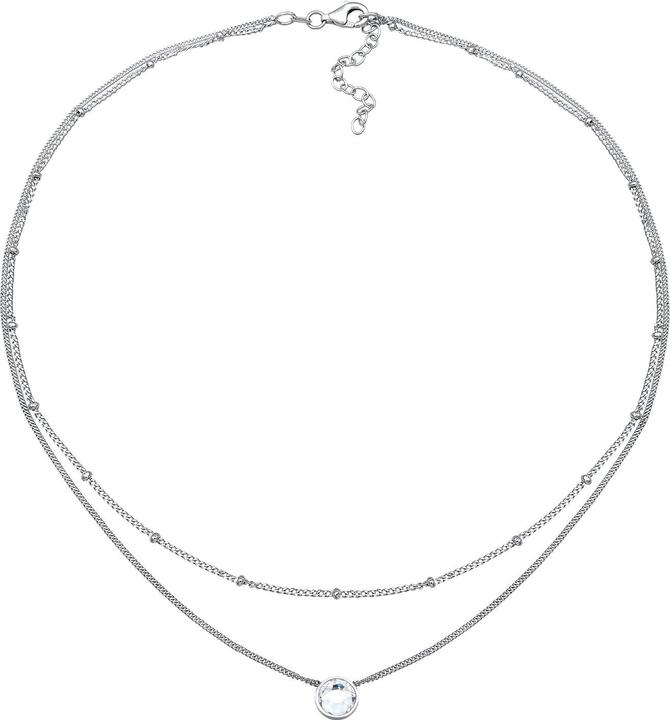 Image du produit Elli Collier Choker Layer cristal chaîne à boules 925 argent (Argent sterling 925, Cristal de verre, 36 cm)