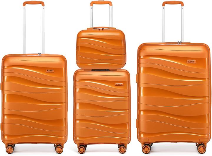 Kono 4-teiliges Gepäckset mit Beautycase (105 l, Handgepäck (bis 50l), M (50 - 90l), L (90 - 115l))