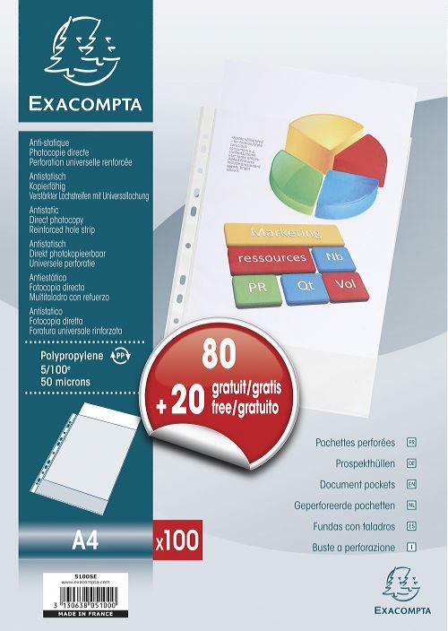 Image du produit Exacompta Prospectus, DIN A4, PP, Promopack 80+20 GRATUITS (A4, 100 x)