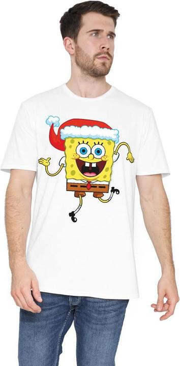 Actual product image Spongebob Squarepants Mens Santa Hat Christmas T-Shirt (S)