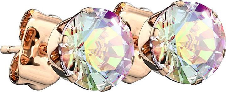 Image du produit Star Piercing Boucles d'oreilles en or rose avec cristal rond multicolore (sans laiton, Acier chirurgical 316L)