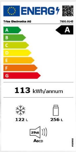 Energie-Label Trisa Kombi Kühlschrank 378 (378 l)