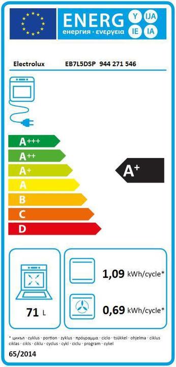 Label énergétique Electrolux EB7L5DSP