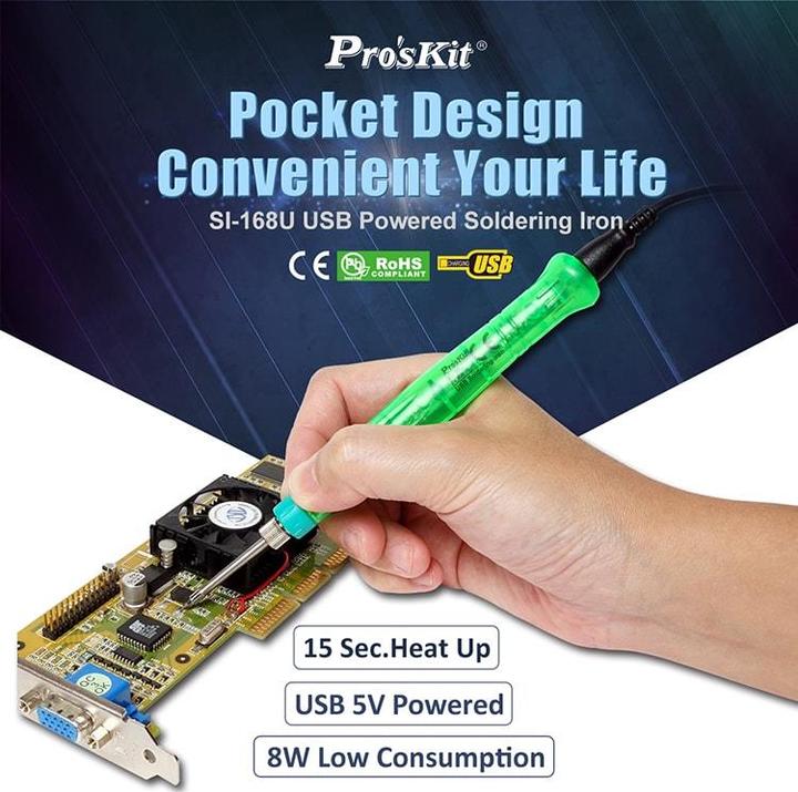 Actual product image Purecrea USB Soldering Iron SI-168U 8W