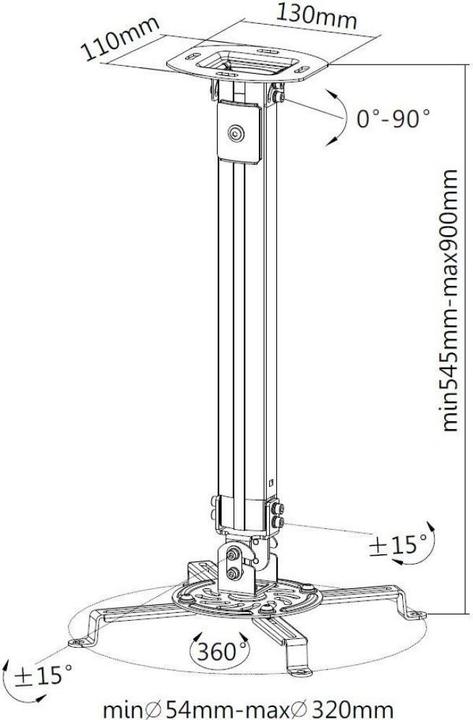 Actual product image Techly Projector ceiling mount (Ceiling)