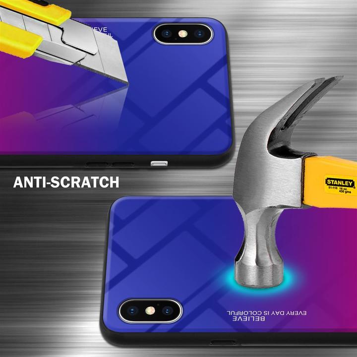 Produktbild Cadorabo TPU 2 Farben Glas Cover (Apple iPhone X)
