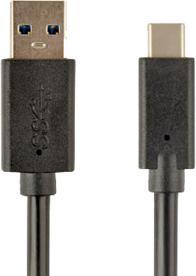 Actual product image Hamlet XCU3A-UC31-MM10 USB cable 1 m USB 3.2 Gen 1 (3.1 Gen 1) USB C USB A Black (1 m, USB 3.2 Gen 1)