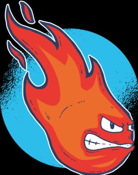 Bügelbilder Bügelbild Comic Fireball mit Gesicht