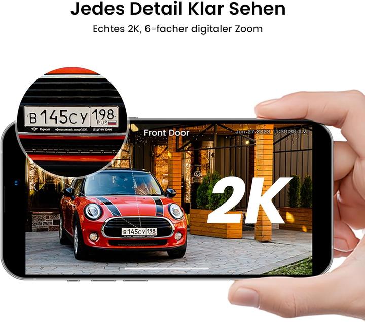 Immagine prodotto Aosu Solar Überwachungskamera-Set mit HomeBase, Farb-Nachtsicht, 360° Schwenk, 2 Stk.