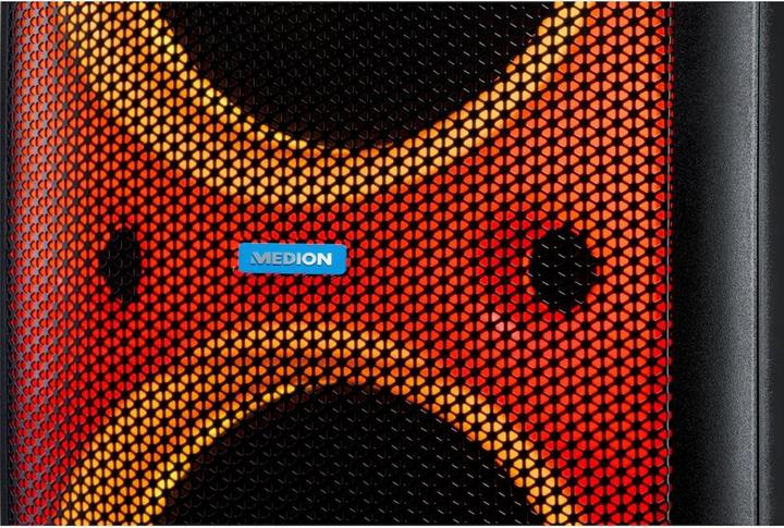 Image du produit Medion P61080 party sound system partyspeakers incl. microfoon, karaoke, oplaadbare batterij, Bluetooth, ec (4 h, Fonctionnement sur secteur)