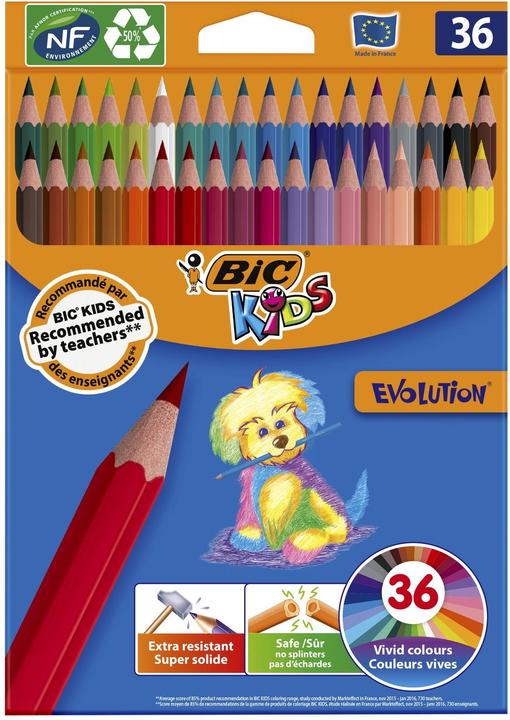 Immagine prodotto Bic Matite colorate Ecolution Evolution per bambini (Multicolore, 36 x)