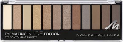 Actual product image Manhattan Cosmetics Eyemazing Eye Contouring Palette 12 Shades from Beige to Brown in Glitter and Matte 001 Nu (Nude 001)