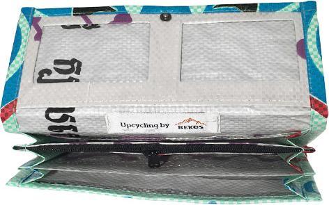 Actual product image Bekos Upcycling - Ladies Purse made from recycled fish food bags light green