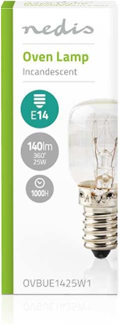 Image du produit Nedis Ampoule pour le four | 25 W | E14 | Incandescente | Classe énergétique : E | T25 (E14, 25 W, 140 lm, 1 x, G)