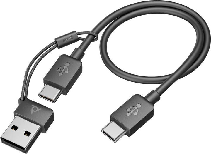 Actual product image HP POLY Voyager Focus 2 USB-C-C Headset +USB-C/A Adapter +Charging Stand