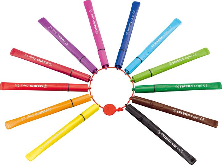 Image du produit STABILO Crayon-feutre Cappi avec bague de capuchon (Trié, 12 x)