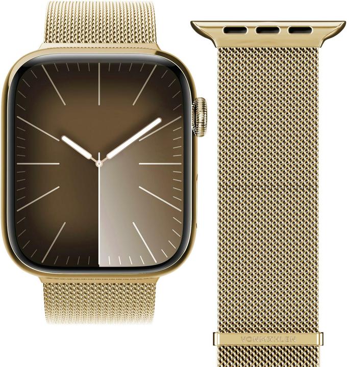 Actual product image Vonmählen Milanese wristband 2 for Apple Watch 42 44 45 49 mm gold (Stainless steel)