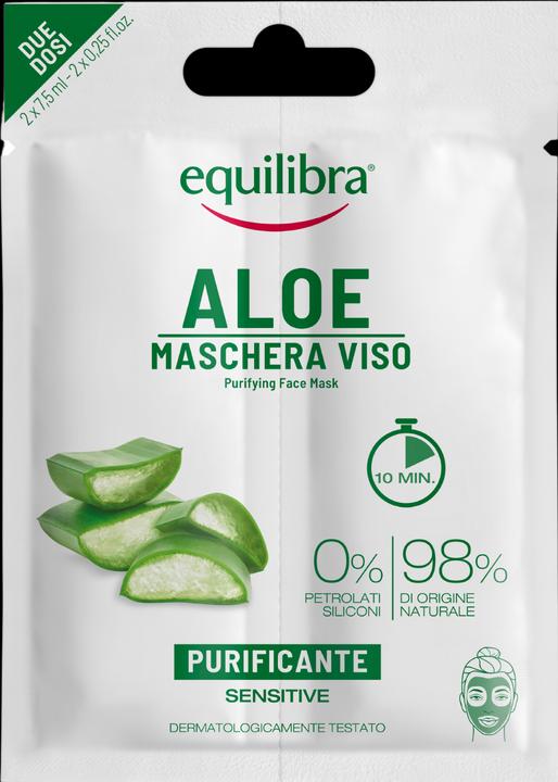 Actual product image Equilibra Aloe Maschera Viso Purificante Purifying Face Mask Cleansing Aloe Vera Face Mask 2X7.5Ml (7.50 ml)
