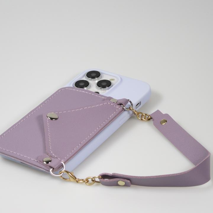 Produktbild PhoneLook Hülle Soft-Touch-Silikon mit Karten- oder Geldfach aus Leder und integriertem Lanyard (Apple iPhone 14 Pro Max)
