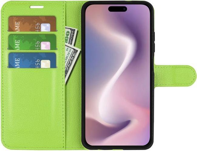 Actual product image MU Classic Litchi Leather Bookcover Series (Apple iPhone 16)