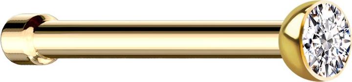 Immagine prodotto Star Piercing Nasenstecker gerade vergoldet Halbkugel Kristall silber (senza ottone, Acciaio chirurgico 316L)