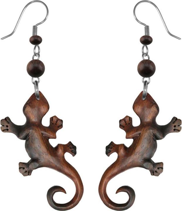 Immagine prodotto Star Piercing Ohrring Gecko aus Narra Holz (Legno di Narra)