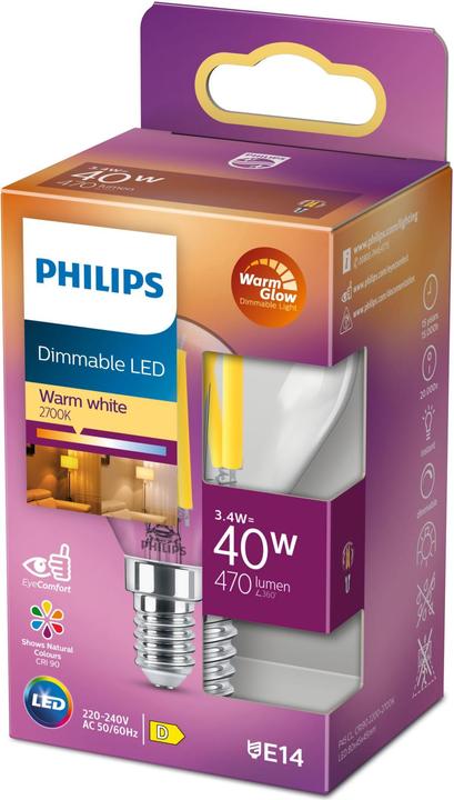Actual product image Philips LED EyeComfort (E14, 3.40 W, 470 lm, 1 x, D)