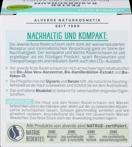Produktbild dm alverde Fester Bio-Aloe Vera, Bio-Kamille (50 ml, Rasierschaum)