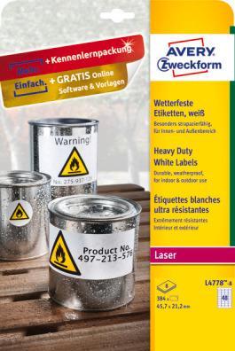 Actual product image Avery Weatherproof film labels